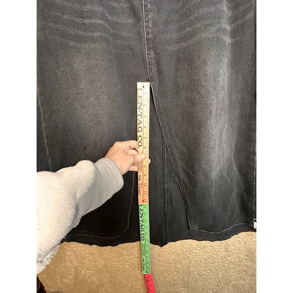 One Teaspoon x Free People Chain Maxi Slit Denim Grunge Whimsigoth Skirt Sz 27 - Picture 9 of 16